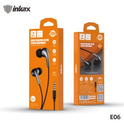 INKAX HD Streo Earphone Aux 3.5mm Black