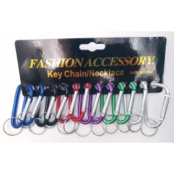 Carabiner D-Ring Push Type Key Ring Holder 7cm (12 ea Mixed Color/Pack) <<$0.40/ea>> Carabiner D-Ring Push Type Key Ring Holder 7cm (12 ea Mixed Color/Pack) <<$0.40/ea>>