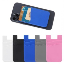 3M adhesive Silicone Credit Double Pocket Card Holder (Black Color : 12ea/Pack)