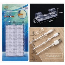 Acrylic Double-Sided Tape Cable Holder Size (30x10mm) 20ea blister packing (12ea/pack)