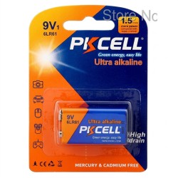 PKCELL Alkaline Battery 9V 66 LR61 (1pcs/card) Duration : 720 min (10card/Pack) - Sale