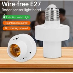 Motion Sensor LED Night Lamp Socket Base E27 AC 85-265V Delay Time Adjustable Switch