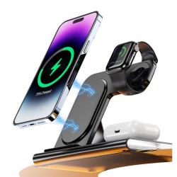 4 In 1 Magnetic & Night Light Foldable Wireless Charging Station A80 - NO DC 4 In 1 Magnetic & Night Light Foldable Wireless Charging Station A80 - NO DC