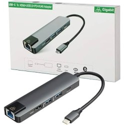 Type C HUB (4K HDMI + 2 USB3.0 + PD 87Watt + RJ45) 5 in 1 - No DC Type C HUB (4K HDMI + 2 USB3.0 + PD 87Watt + RJ45) 5 in 1 - No DC