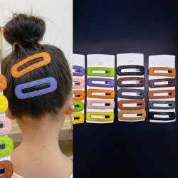 PU Leather Hair Clip 8cm 5pcs/Card (12 Card/4 mixed color/Pack)