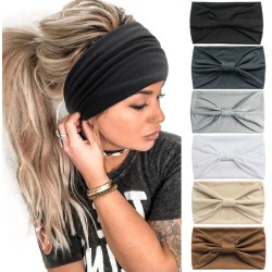 Cotton Non-Slip Wide Hairband Drak Grey (Min. 3 ea)