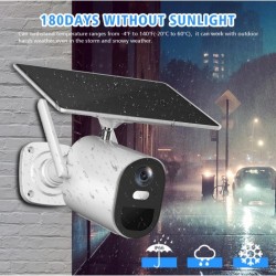 Ultra-Long Standby Outdoor Solar IP Wireless Camera 1080P with Solar Panel Rechargeable Battery 2ea and with PIR Motion Alarm Two Way Audio